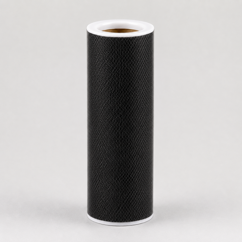 150mm Coloured Nylon Tulle Fabric x 10 Metre Rolls!Black