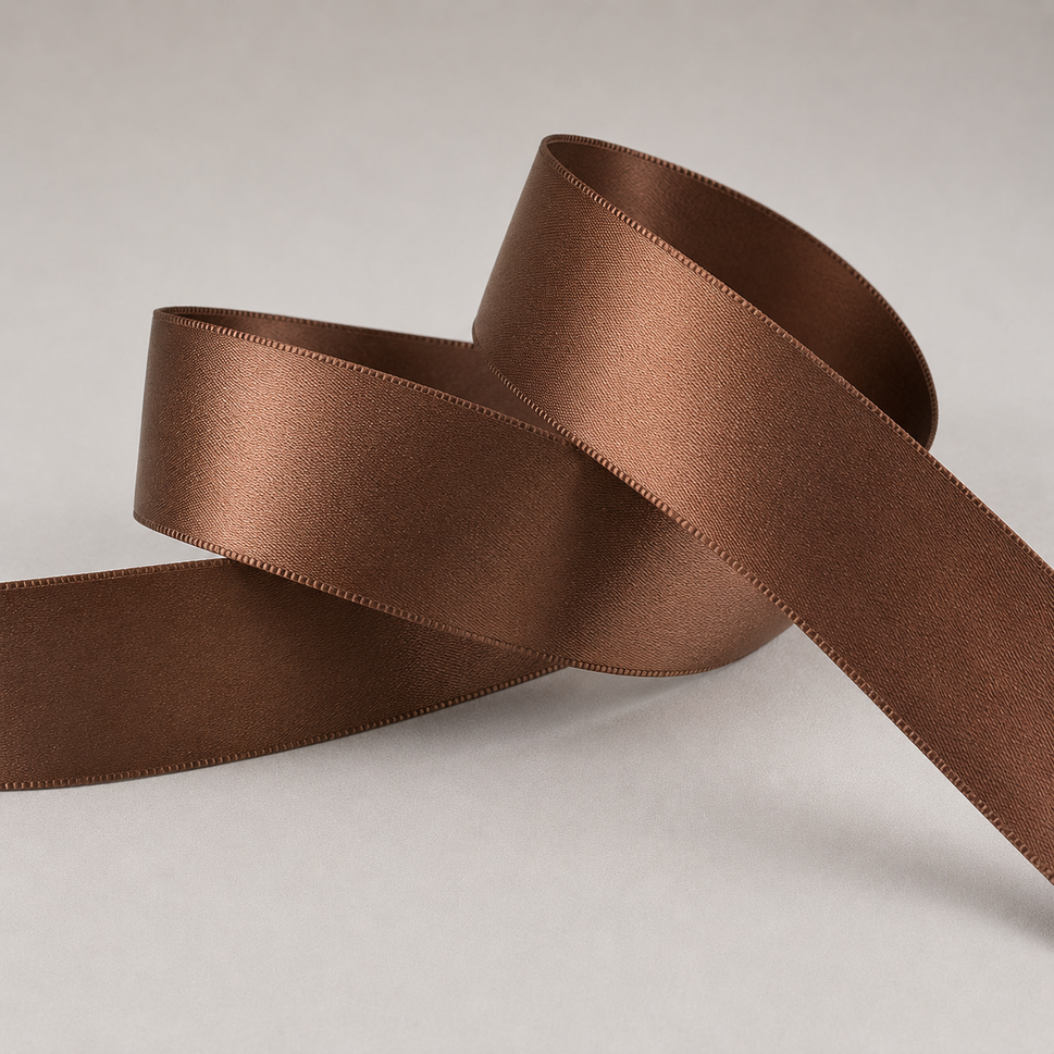 15mm, 25mm & 38mm Single Faced Satin Ribbon x 100 Metre Rolls!15mm / Brown