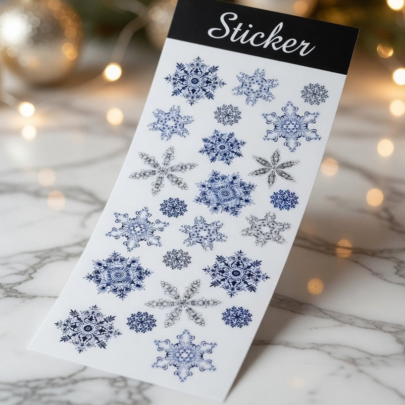88096 - Blue & Silver Snowflake Stickers