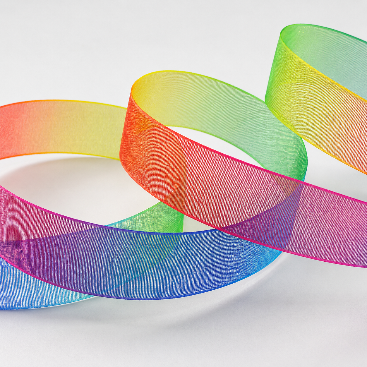 6mm & 15mm Rainbow Sheer Organza Ribbon x 10 Metre Rolls!