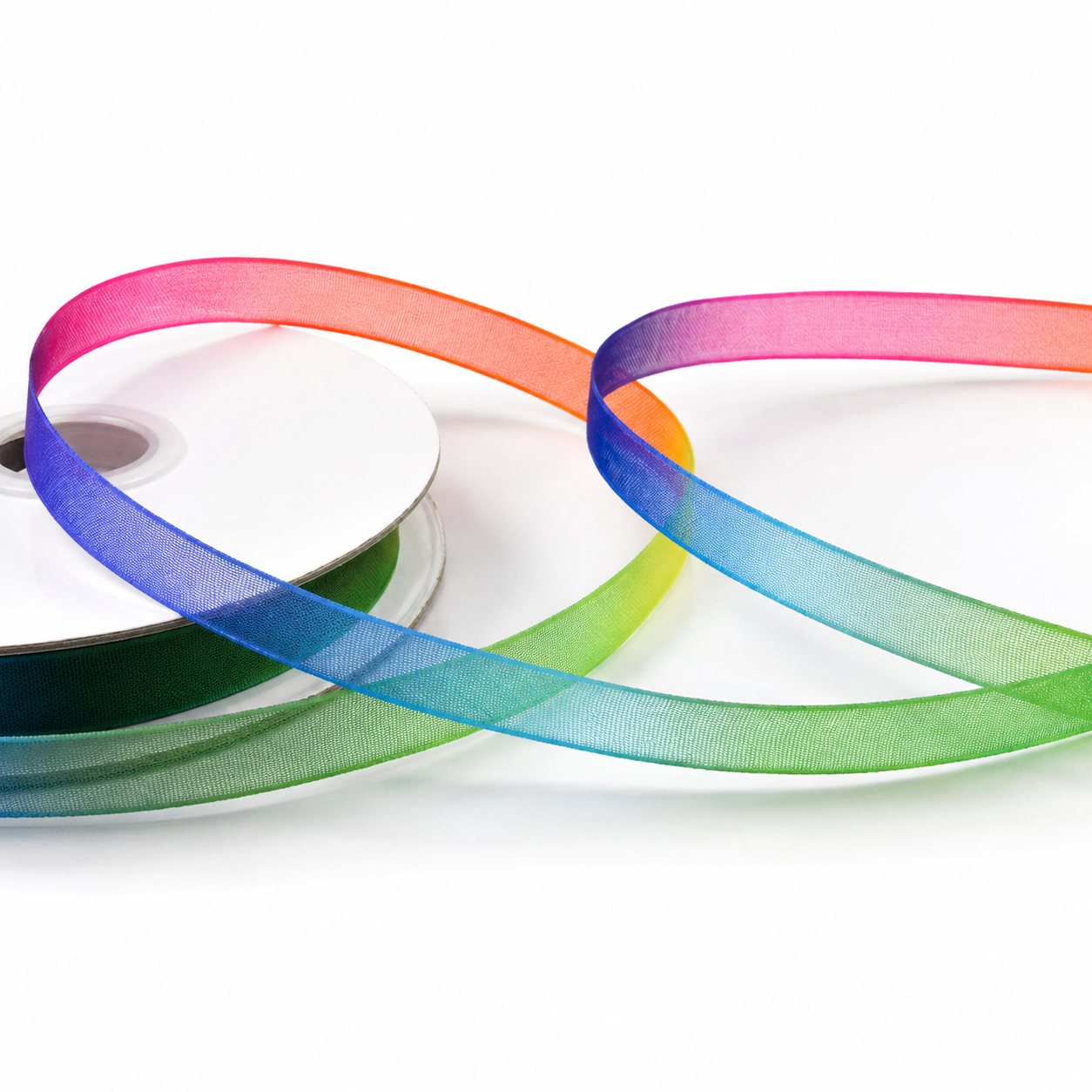6mm & 15mm Rainbow Sheer Organza Ribbon x 10 Metre Rolls!