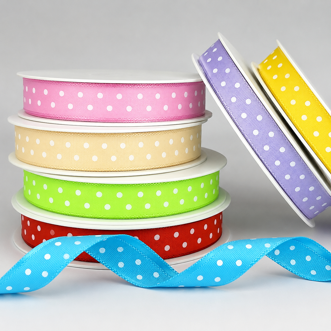 10mm Polka Dot Ribbon x 20 Metre Rolls!