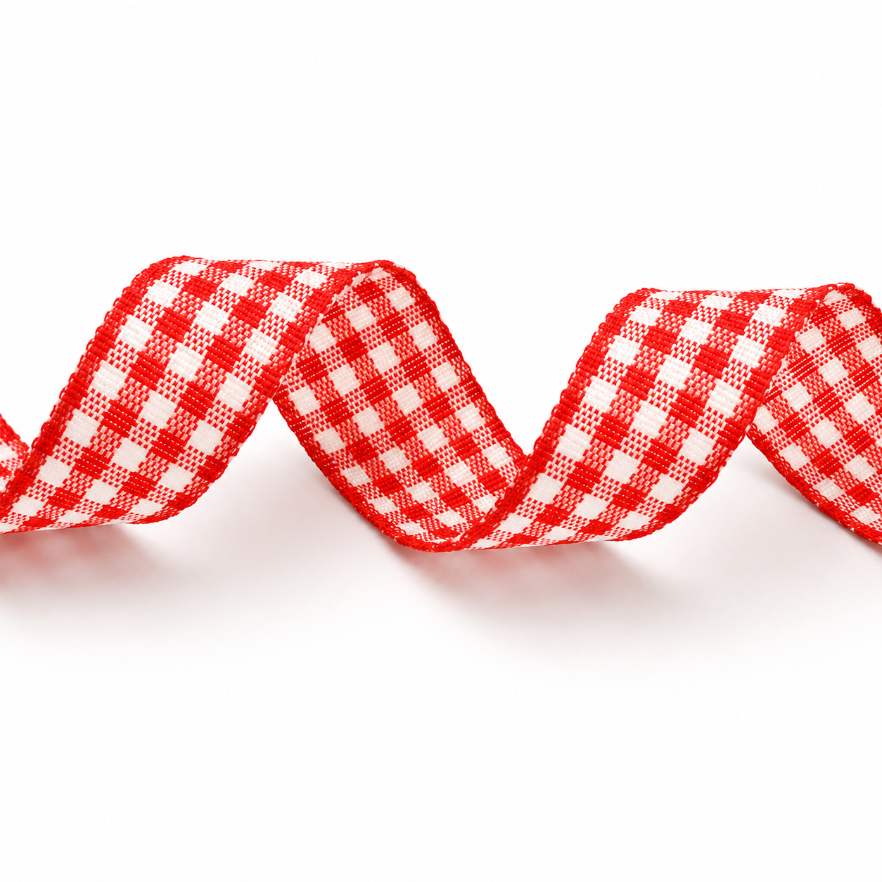15mm, 25mm & 40mm Red & White Gingham Ribbon x 25 Metre Rolls!