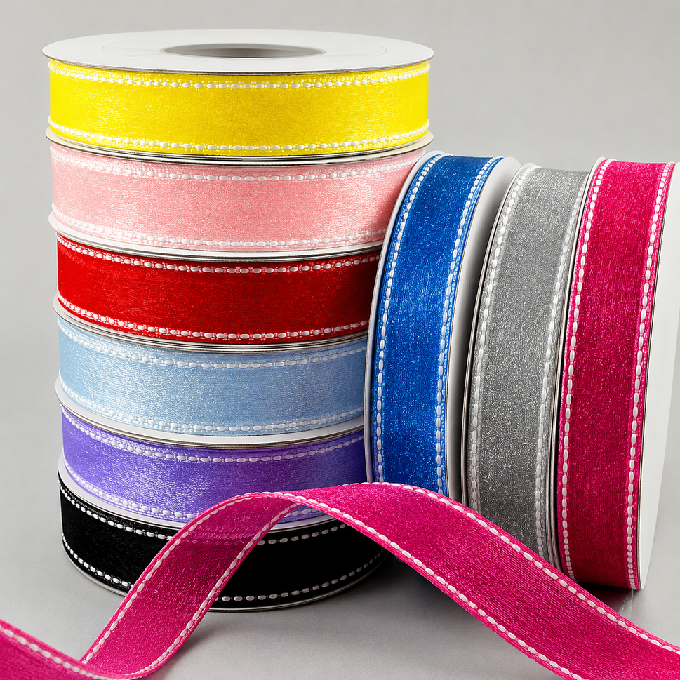 16mm Sheer & Saddle Stitch Ribbon x 20 Metres!