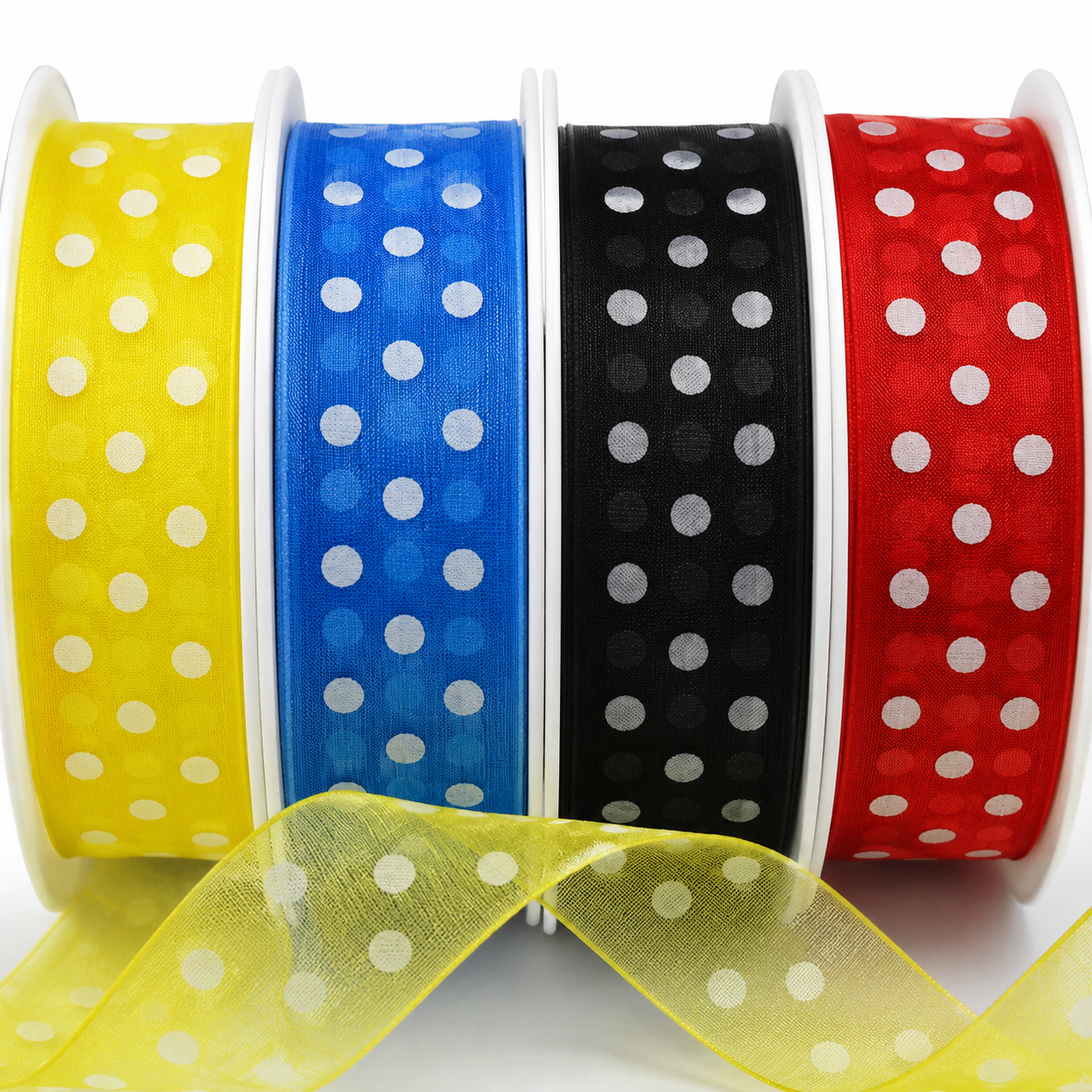 10mm & 25mm Sheer Spotted Dot Ribbon x 20 Metres!