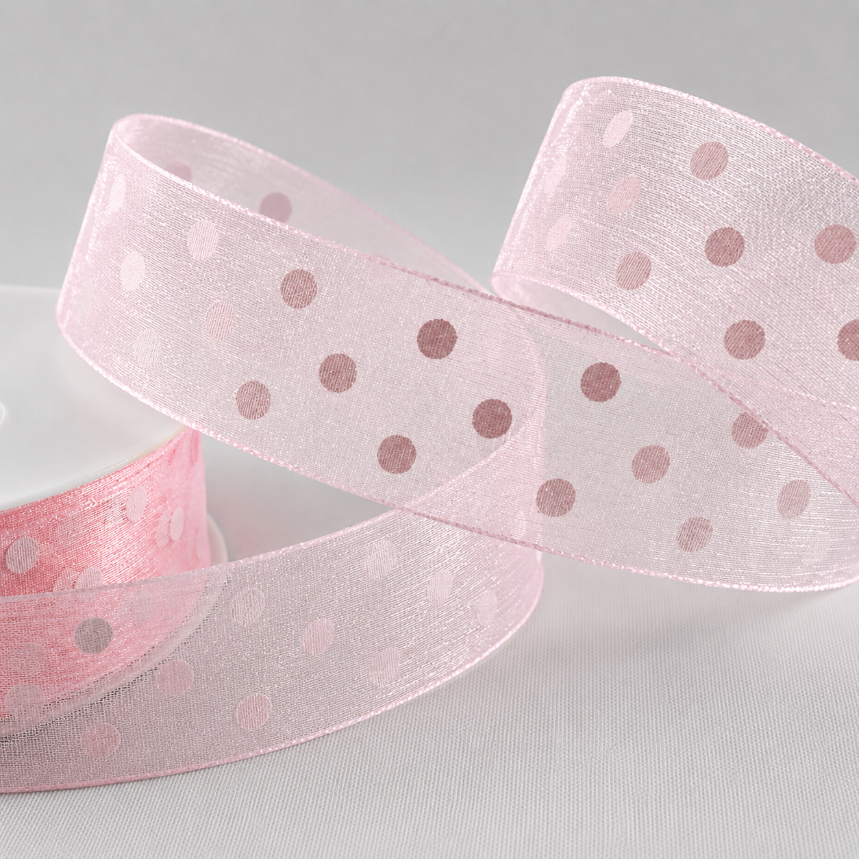 10mm & 25mm Sheer Spotted Dot Ribbon x 20 Metres!