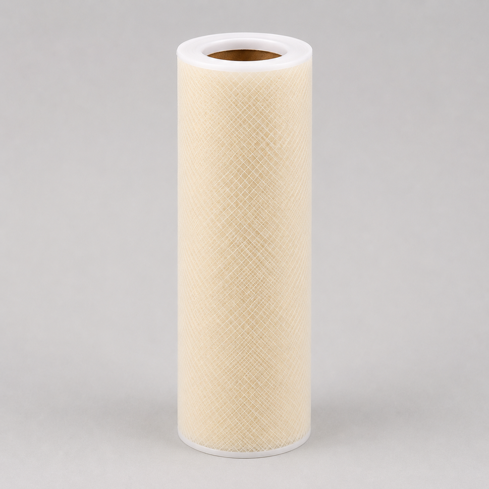 150mm Coloured Nylon Tulle Fabric x 10 Metre Rolls!Cream