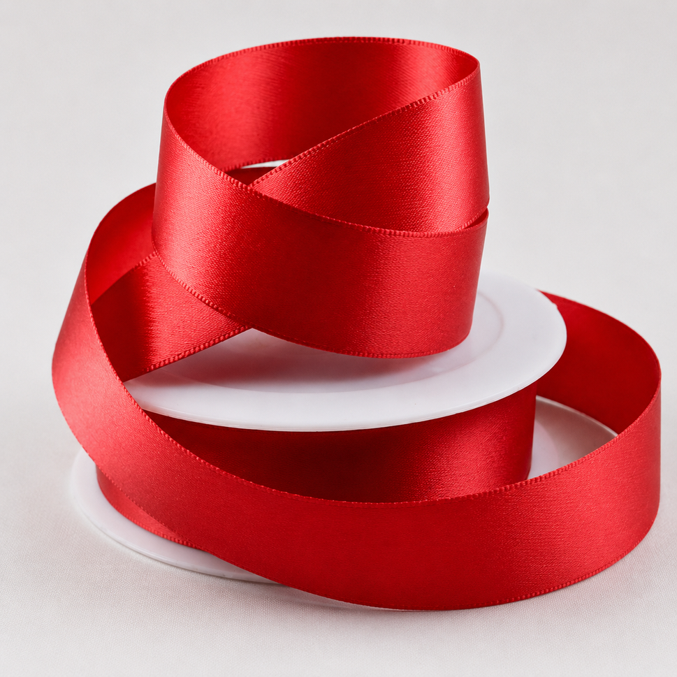 Double-Sided Satin Ribbon, 3-50mm Widths3mm / Dark Red / 50 Metres