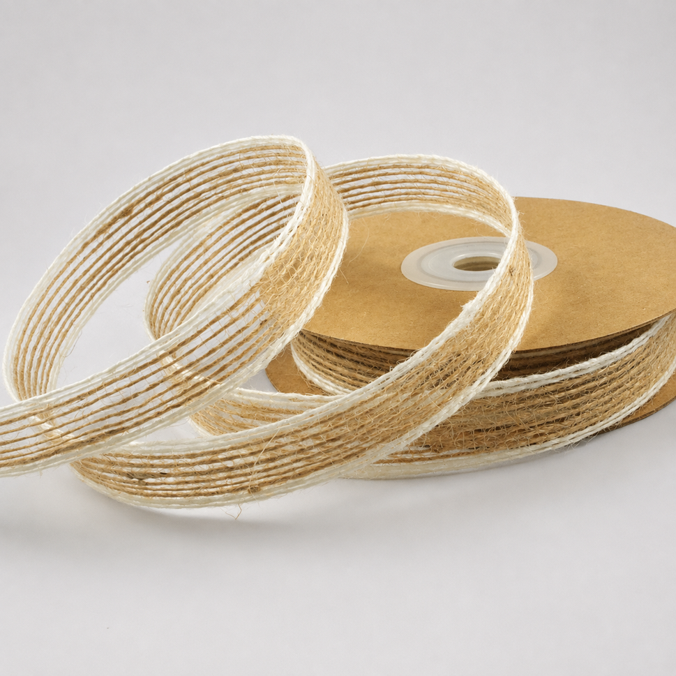 25mm Natural Eco Friendly Jute Ribbon x 10 Metres!