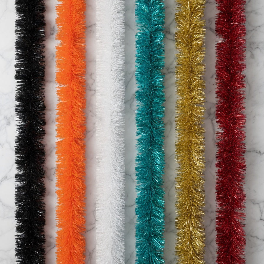 Plain Coloured Tinsel x 2 Metre Lengths!