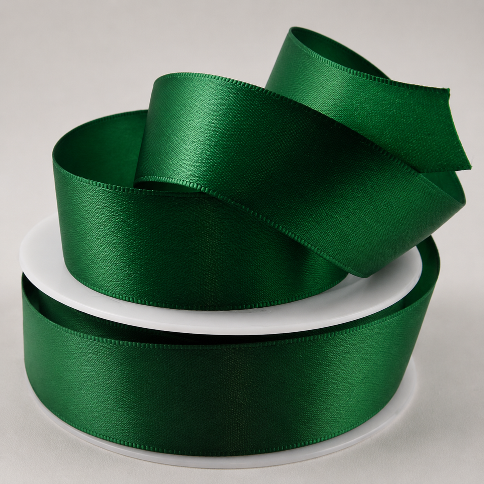 Double-Sided Satin Ribbon, 3-50mm Widths3mm / Emerald Green / 50 Metres