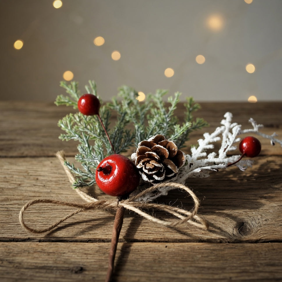 Twine, Berries & Pine Cones Pick