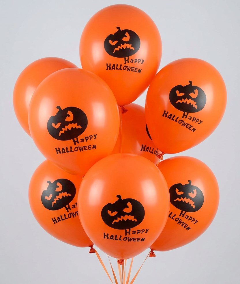 12" Latex Happy Halloween Balloons (Pack of 6)