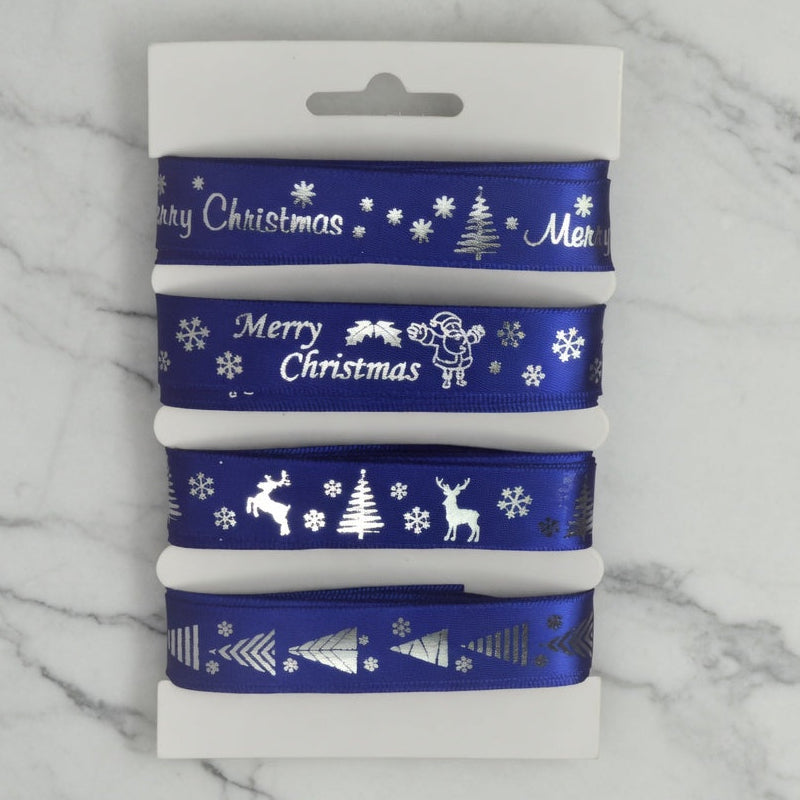 Blue Merry Christmas Selection Pack : 4 x 2 Metre Lengths