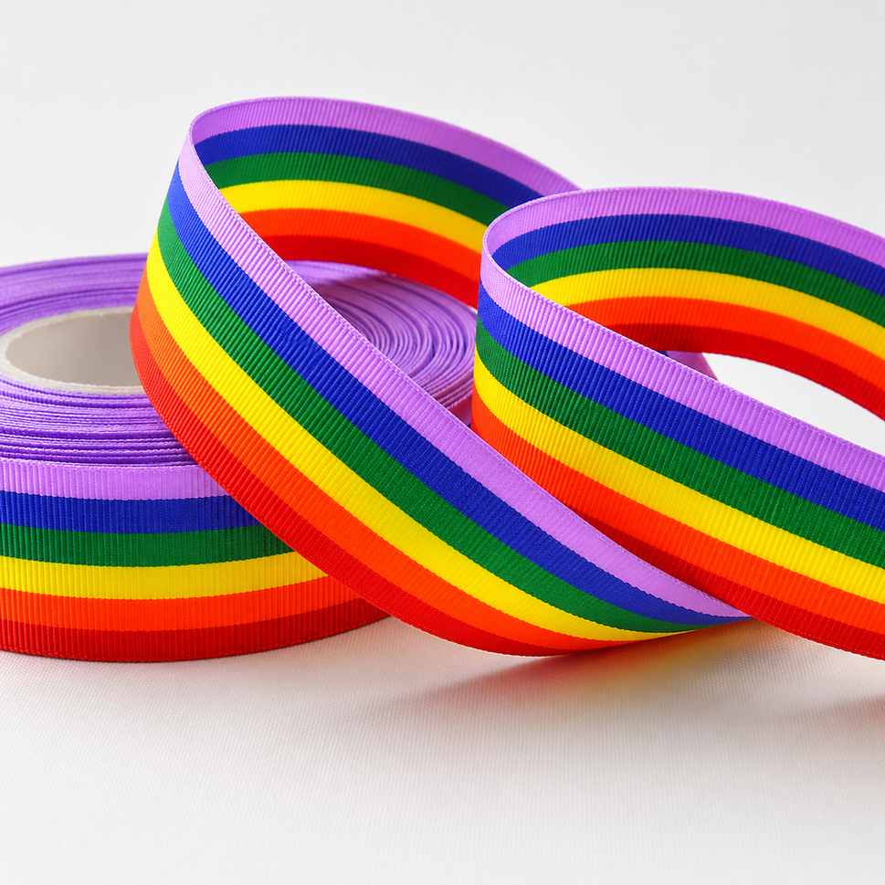 10mm, 25mm & 35mm Gay Pride Ribbon x 50 Metre Rolls!!