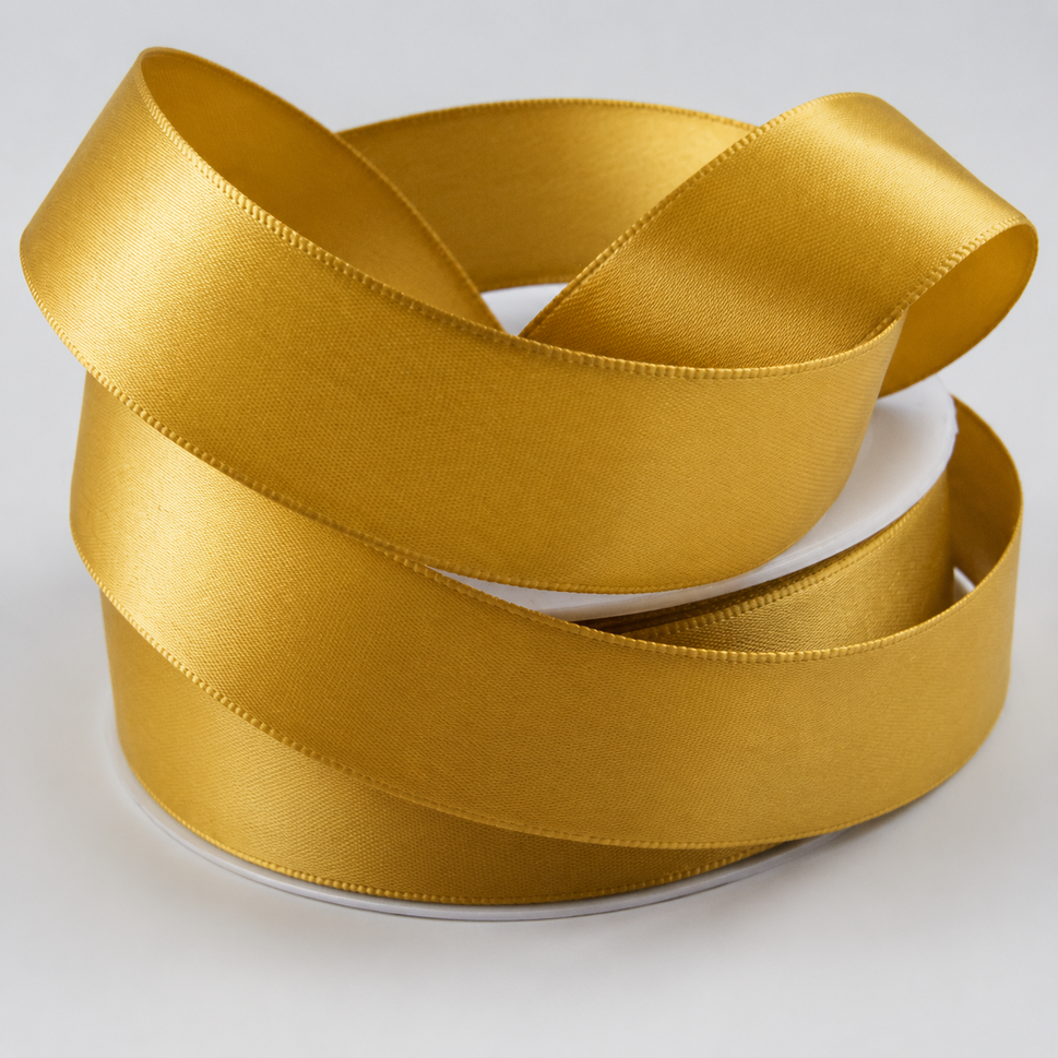 Double-Sided Satin Ribbon, 3-50mm Widths3mm / Dark Gold / 50 Metres
