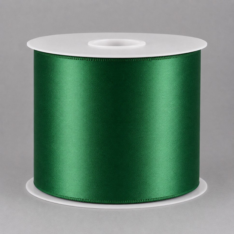 Single-Sided Satin Sash Ribbon, 100mm x 50mEmerald Green