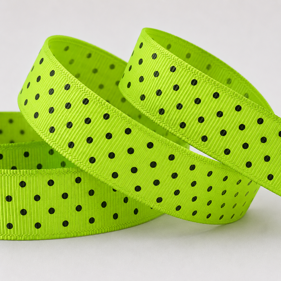 22mm Spotted Grosgrain Ribbon x 20 Metres!Green