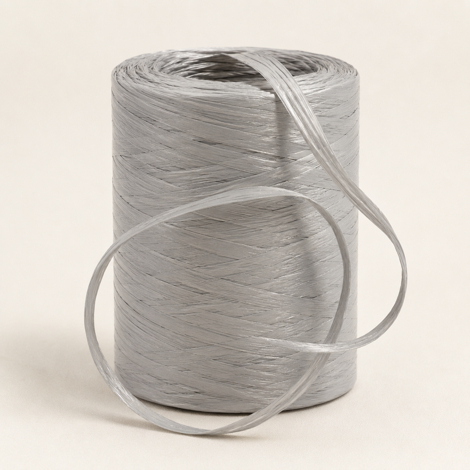 7mm Paper Rafia Ribbon x 200 Metre Rolls!Grey