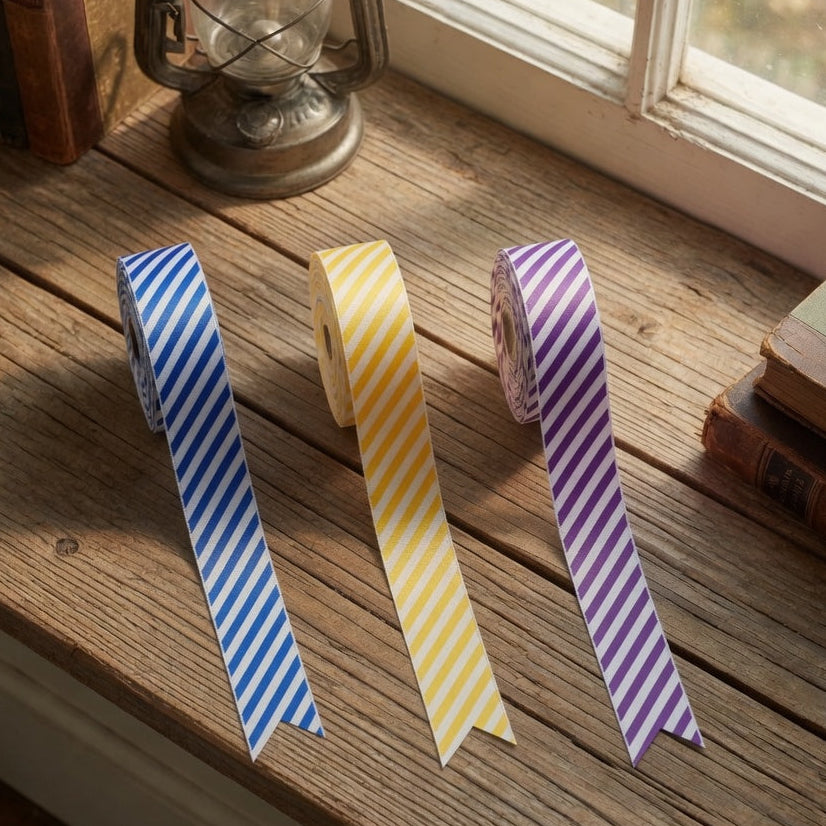 54351 - 38mm Candy Stripe Ribbon x 100 Metre Rolls!