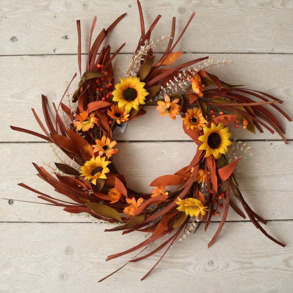 Large Autumn Hanging Floral Wreath