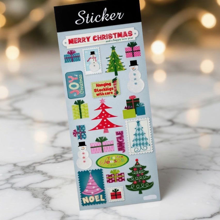 Merry Christmas Trees, Snowmen & Present Stickers!