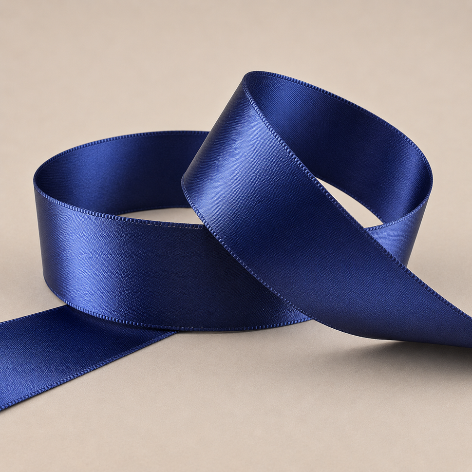 15mm, 25mm & 38mm Single Faced Satin Ribbon x 100 Metre Rolls!15mm / Navy Blue