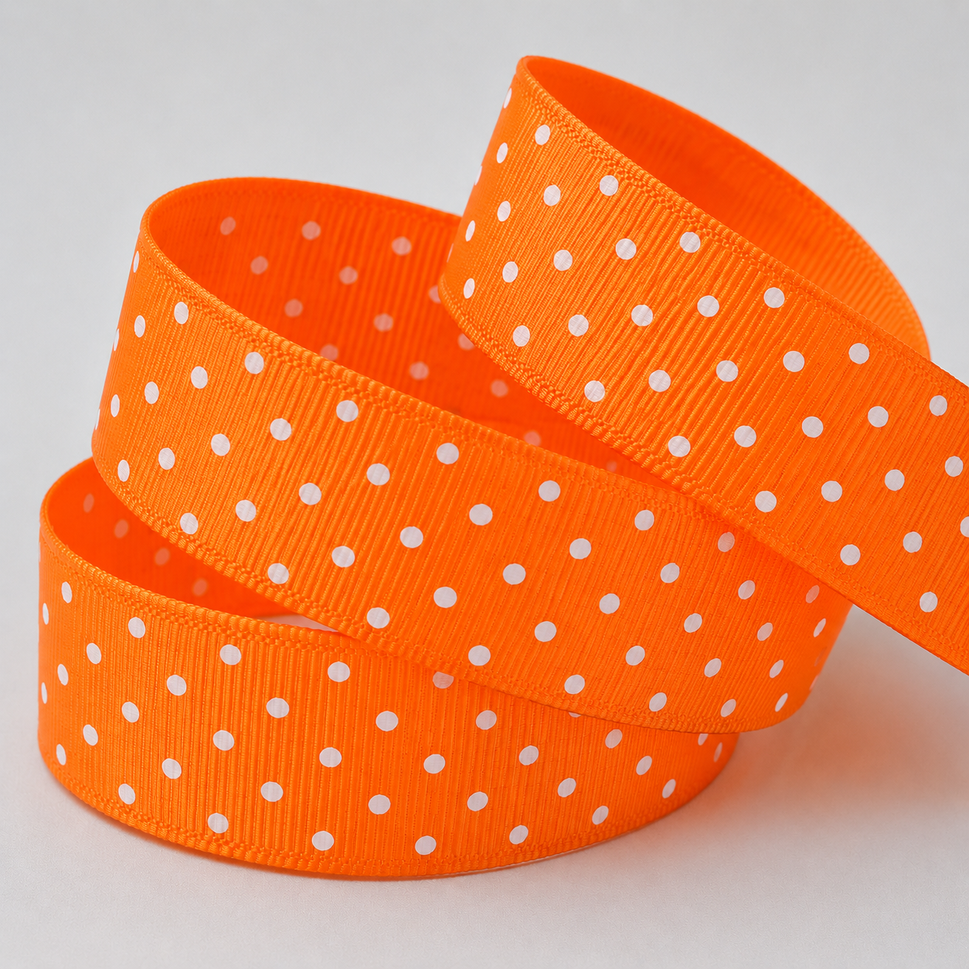 22mm Spotted Grosgrain Ribbon x 20 Metres!Orange