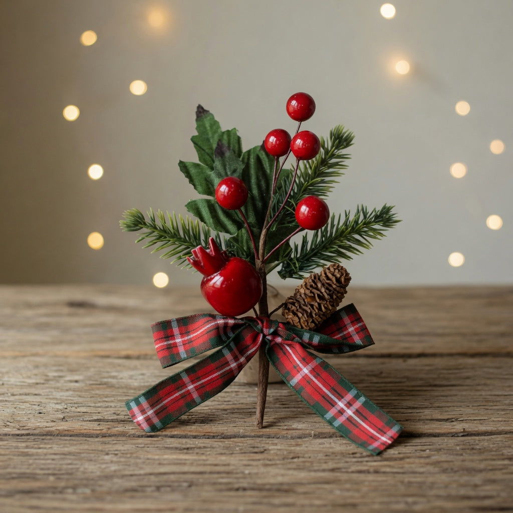 Berry & Pine Cone Christmas Floral Pick