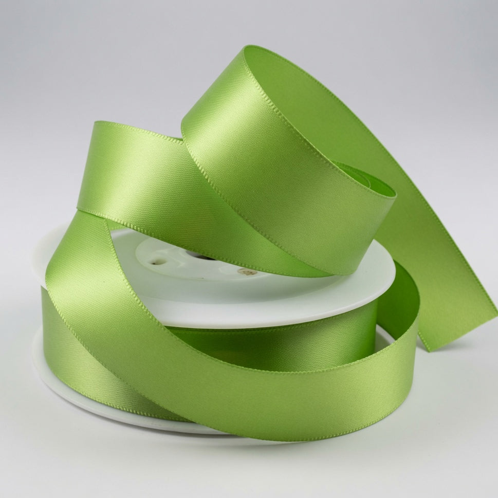 Double-Sided Satin Ribbon, 3-50mm Widths3mm / Pale Green / 50 Metres
