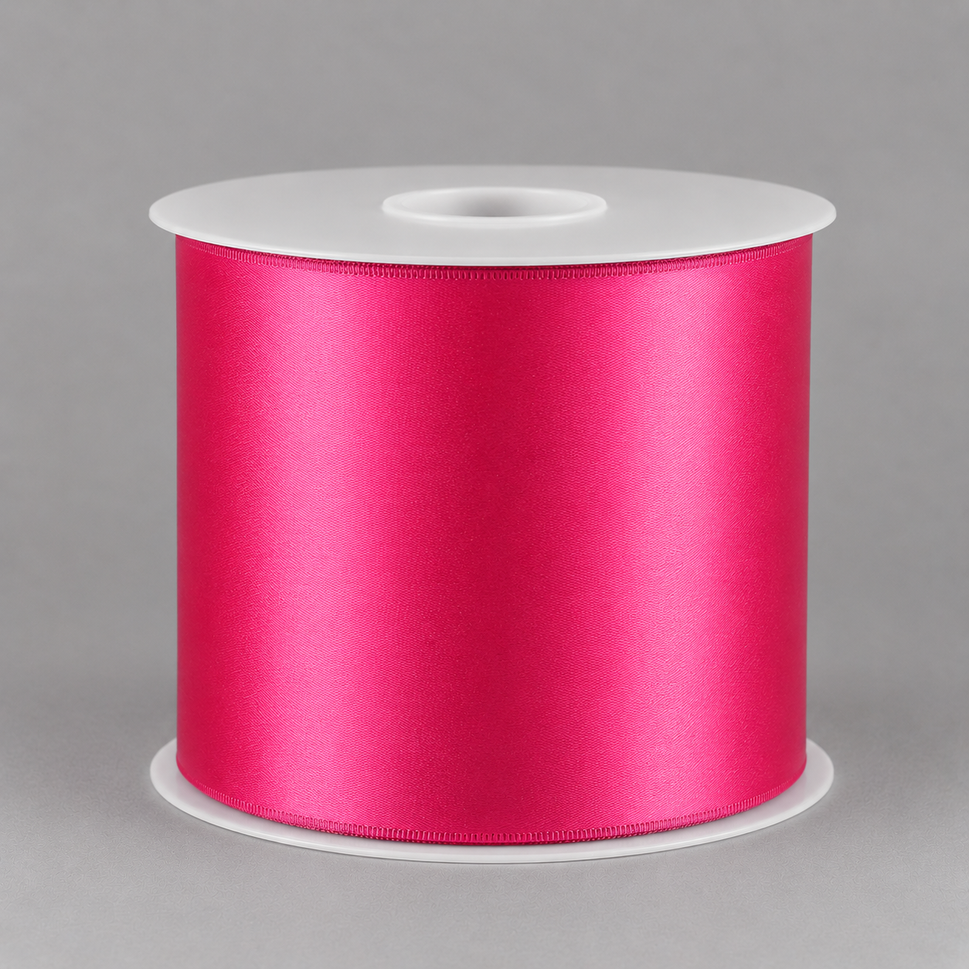 100mm Pink Single Sided Satin Sash ribbon x 50 Metres!