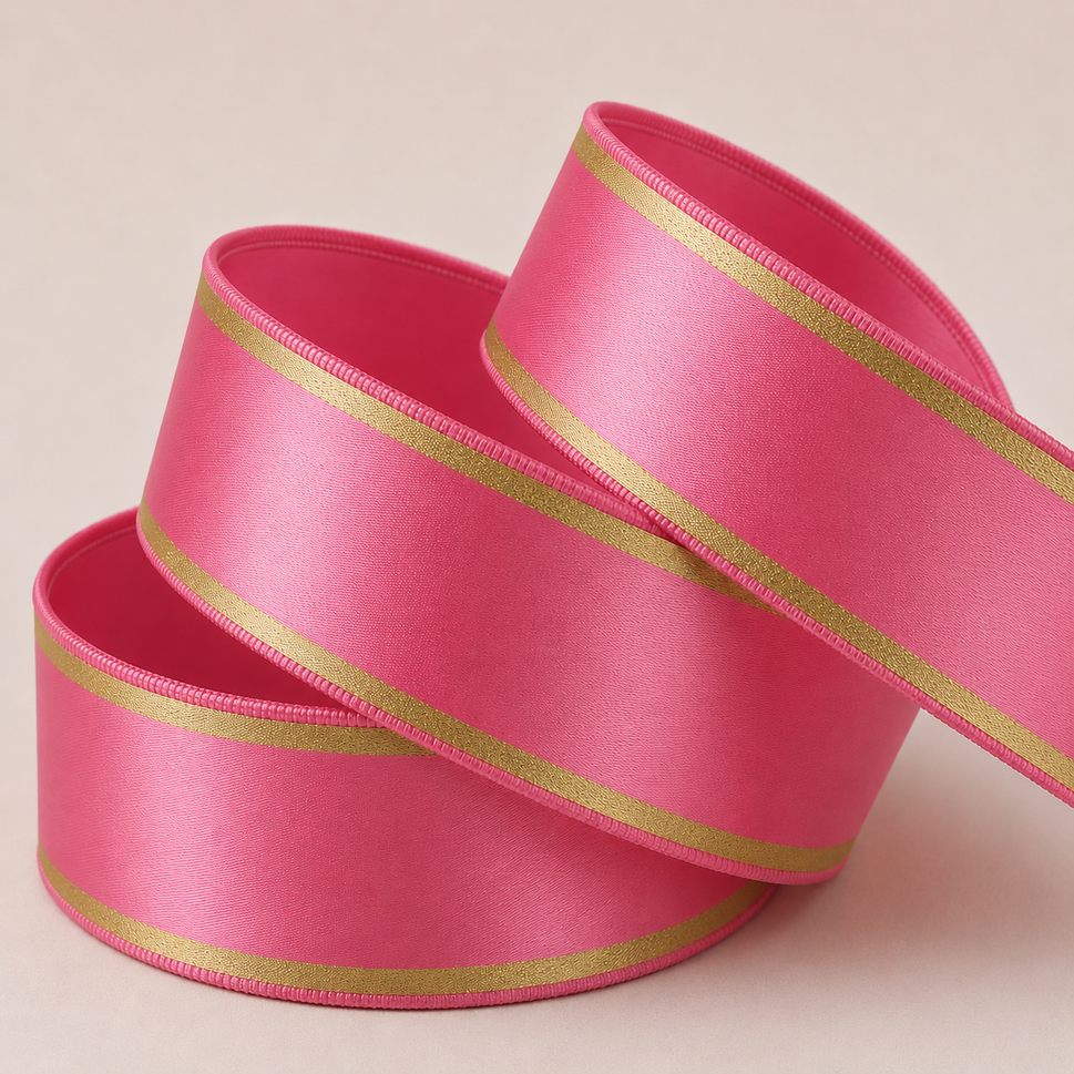 25mm & 38mm Rosette Tramline Ribbon x 100 metre Rolls!25mm / Pink
