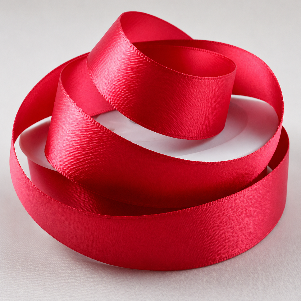 Double-Sided Satin Ribbon, 3-50mm Widths3mm / Pink / 50 Metres