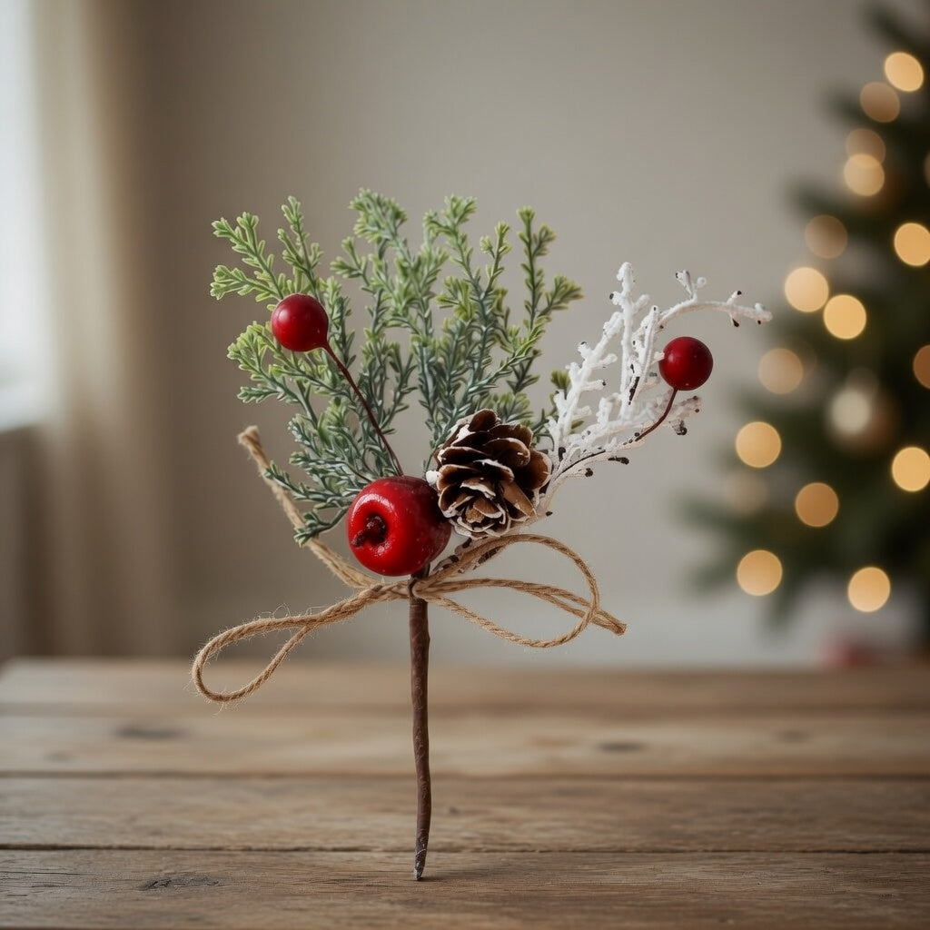 Twine, Berries & Pine Cones Pick