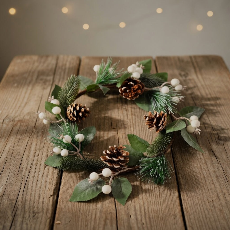 Wintery Pines & Cones Christmas Wreath