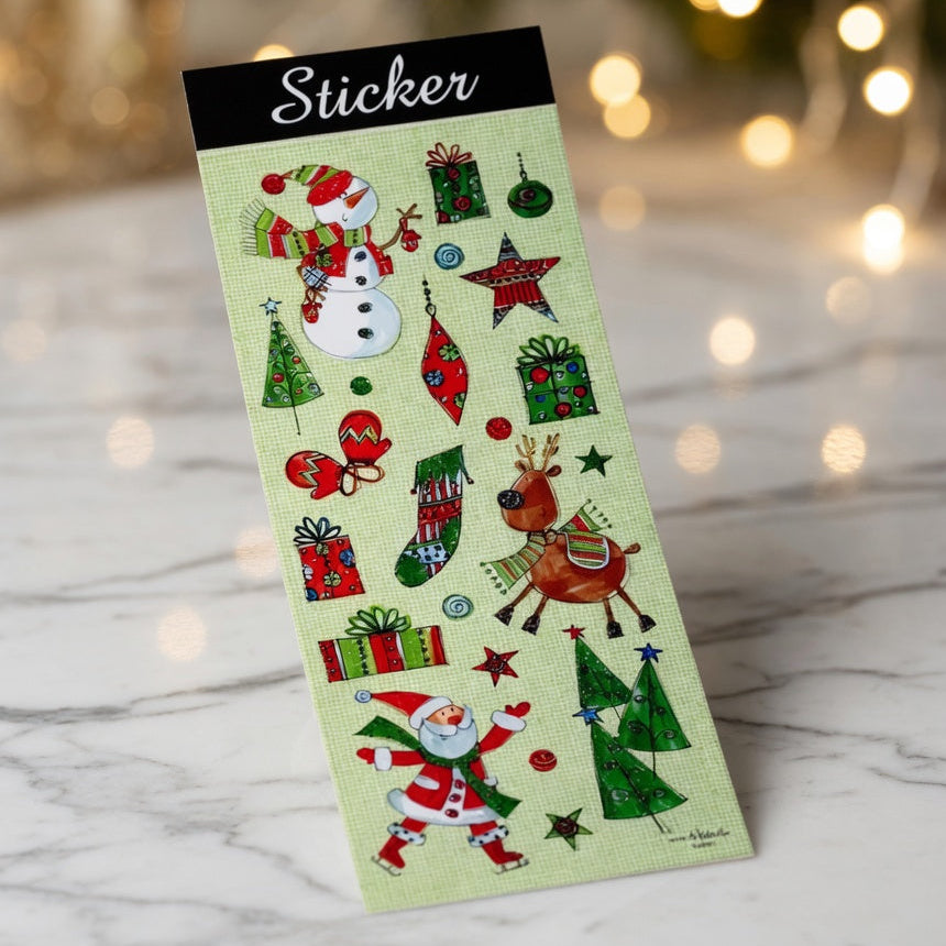 88091 - Red & Green Reindeer, Snowmen & Santa Christmas Stickers!