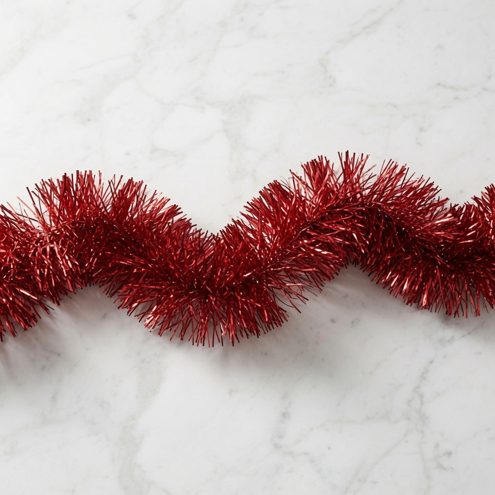 Plain Coloured Tinsel x 2 Metre Lengths!Red