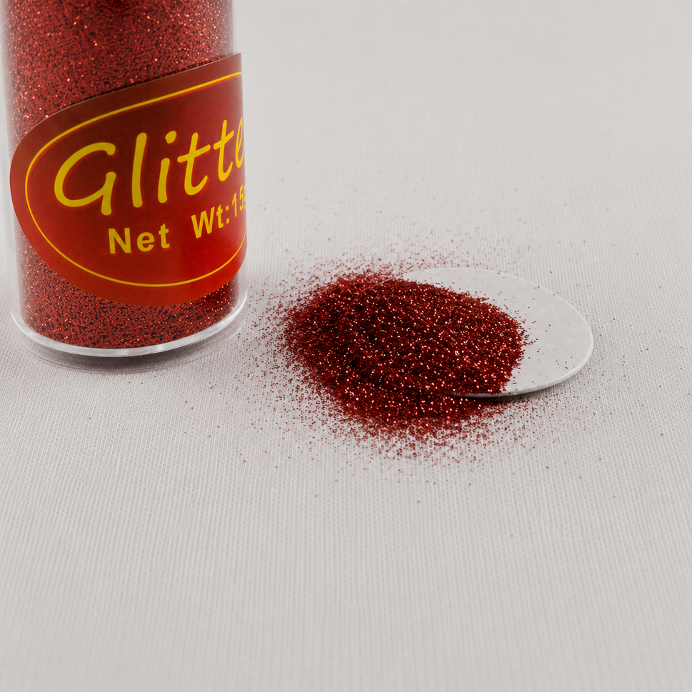 15g Pots of Colourful GlitterRed