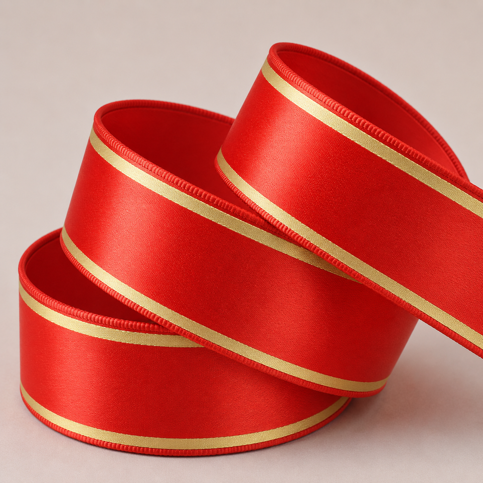 25mm & 38mm Rosette Tramline Ribbon x 100 metre Rolls!25mm / Red