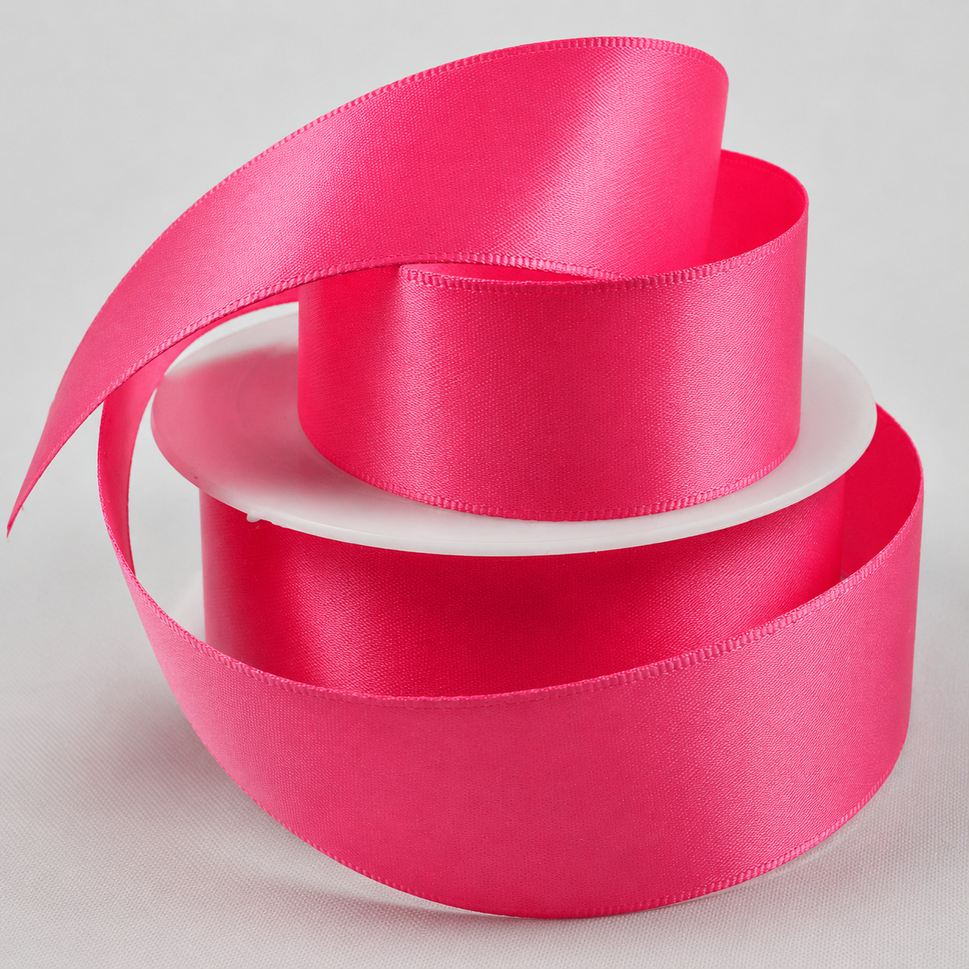 Double-Sided Satin Ribbon, 3-50mm Widths3mm / Rose / 50 Metres
