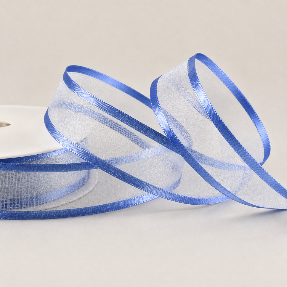 10mm, 15mm, 25mm, 40mm & 70mm Satin Sheer Ribbon x 25 Metre Rolls!10mm / Royal Blue