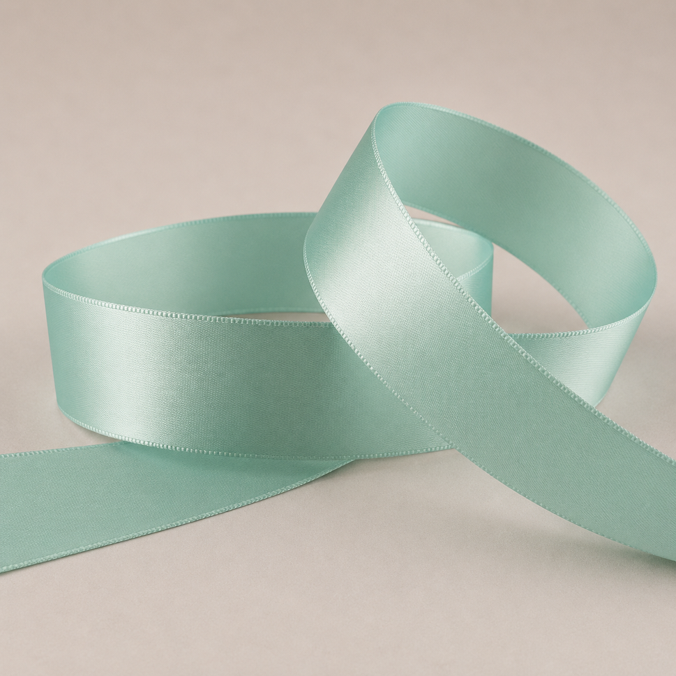 15mm, 25mm & 38mm Single Faced Satin Ribbon x 100 Metre Rolls!15mm / Sea Mist