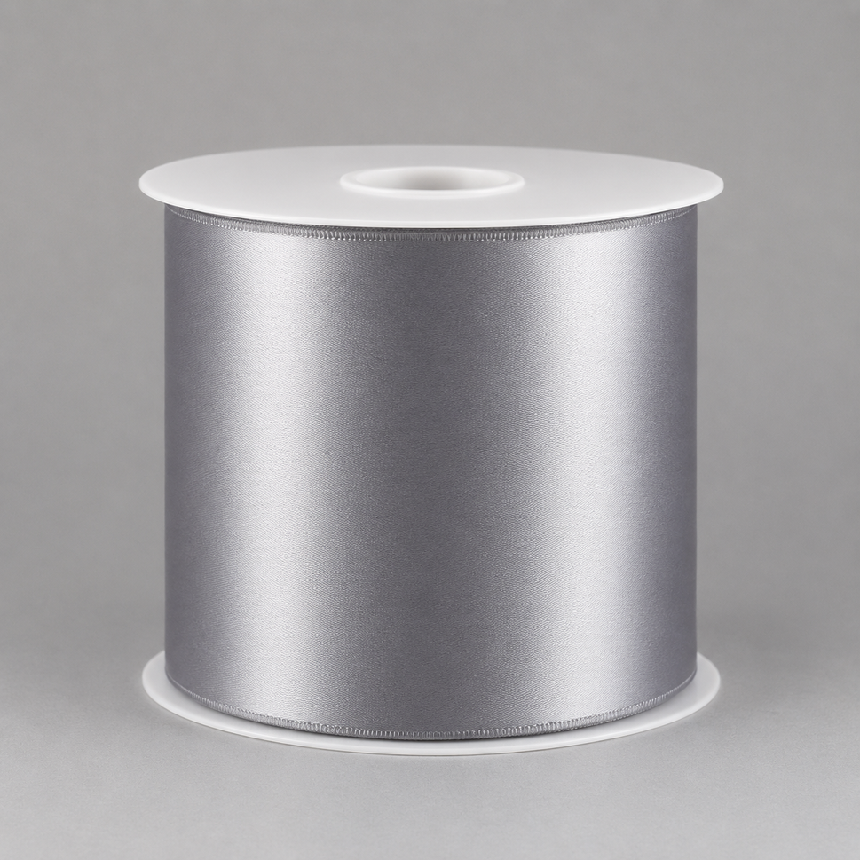Single-Sided Satin Sash Ribbon, 100mm x 50mSilver