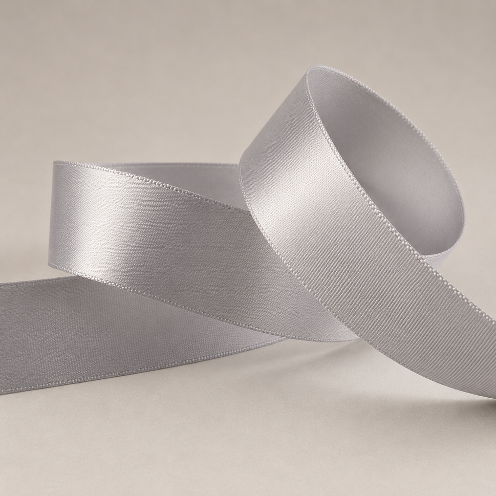 15mm, 25mm & 38mm Single Faced Satin Ribbon x 100 Metre Rolls!15mm / Silver