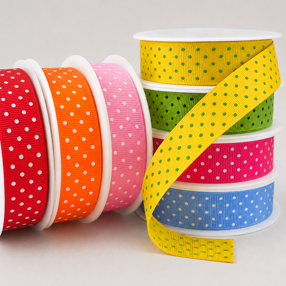 22mm Spotted Grosgrain Ribbon x 20 Metres!