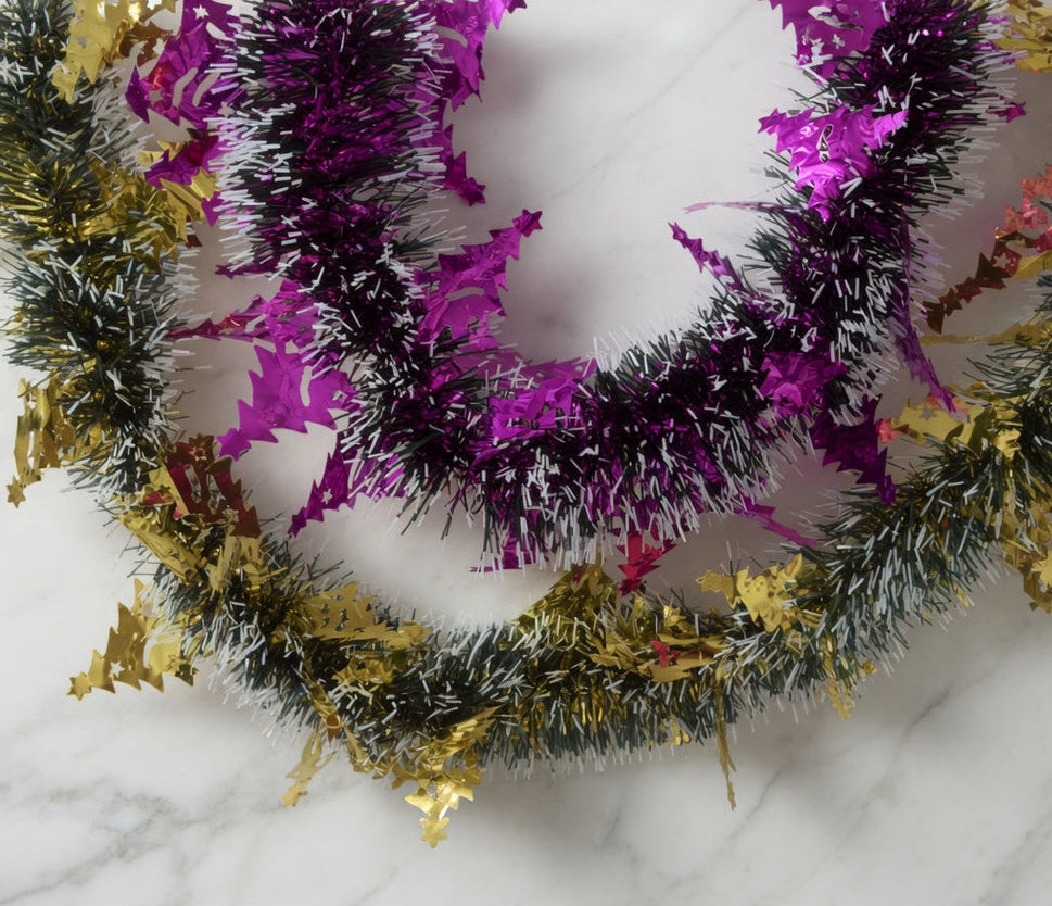 Triple Coloured Christmas Tree Tinsel x 2 Metre Lengths!