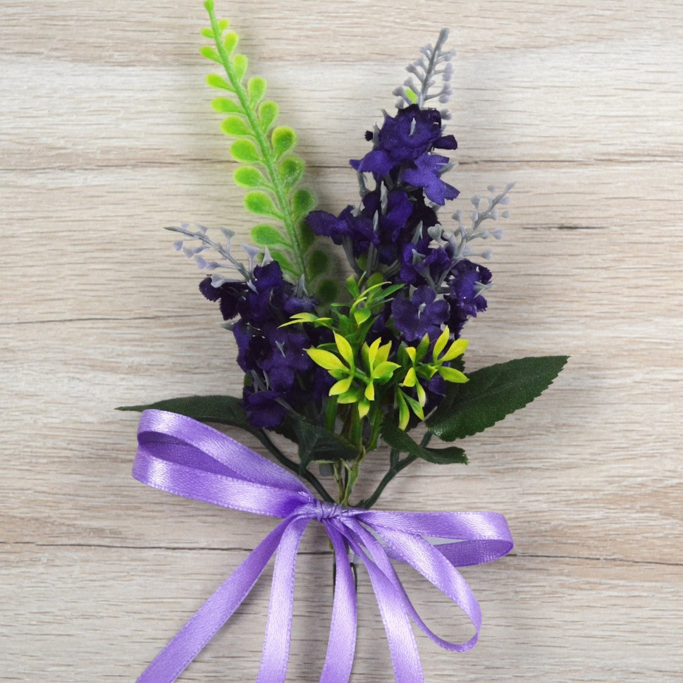 Delicate Flowers & Leaves Floral PickPurple
