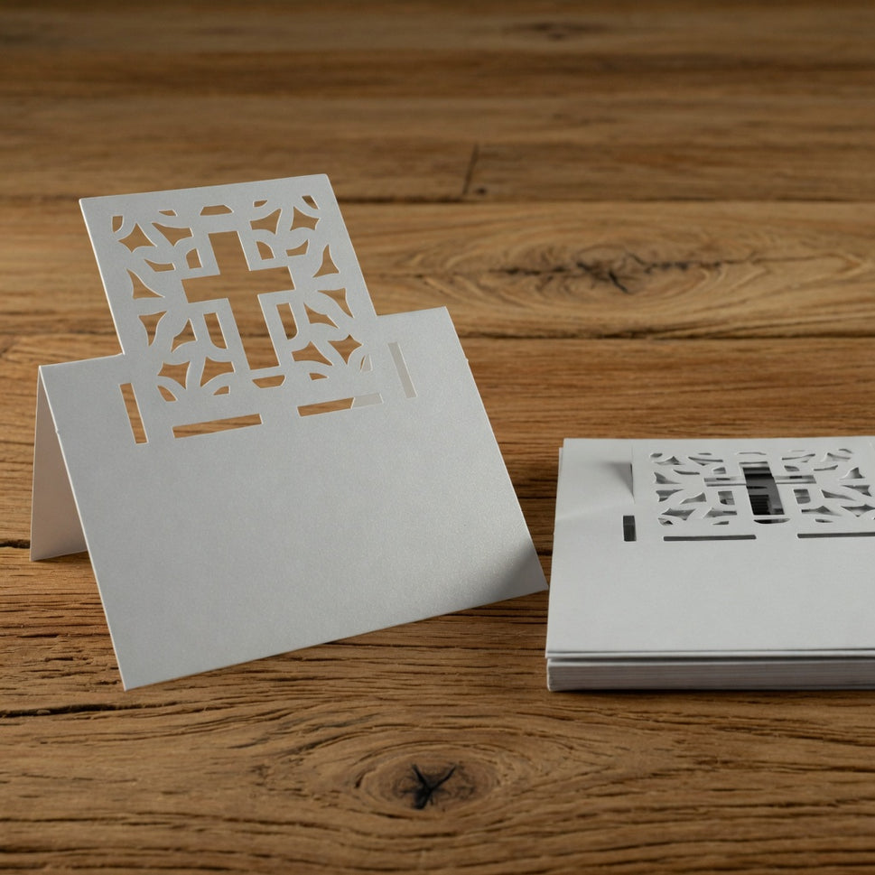 White Cross Place Cards (20 Pieces)