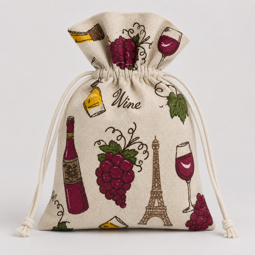 Wine & Grapes Fabric Gift Bag!