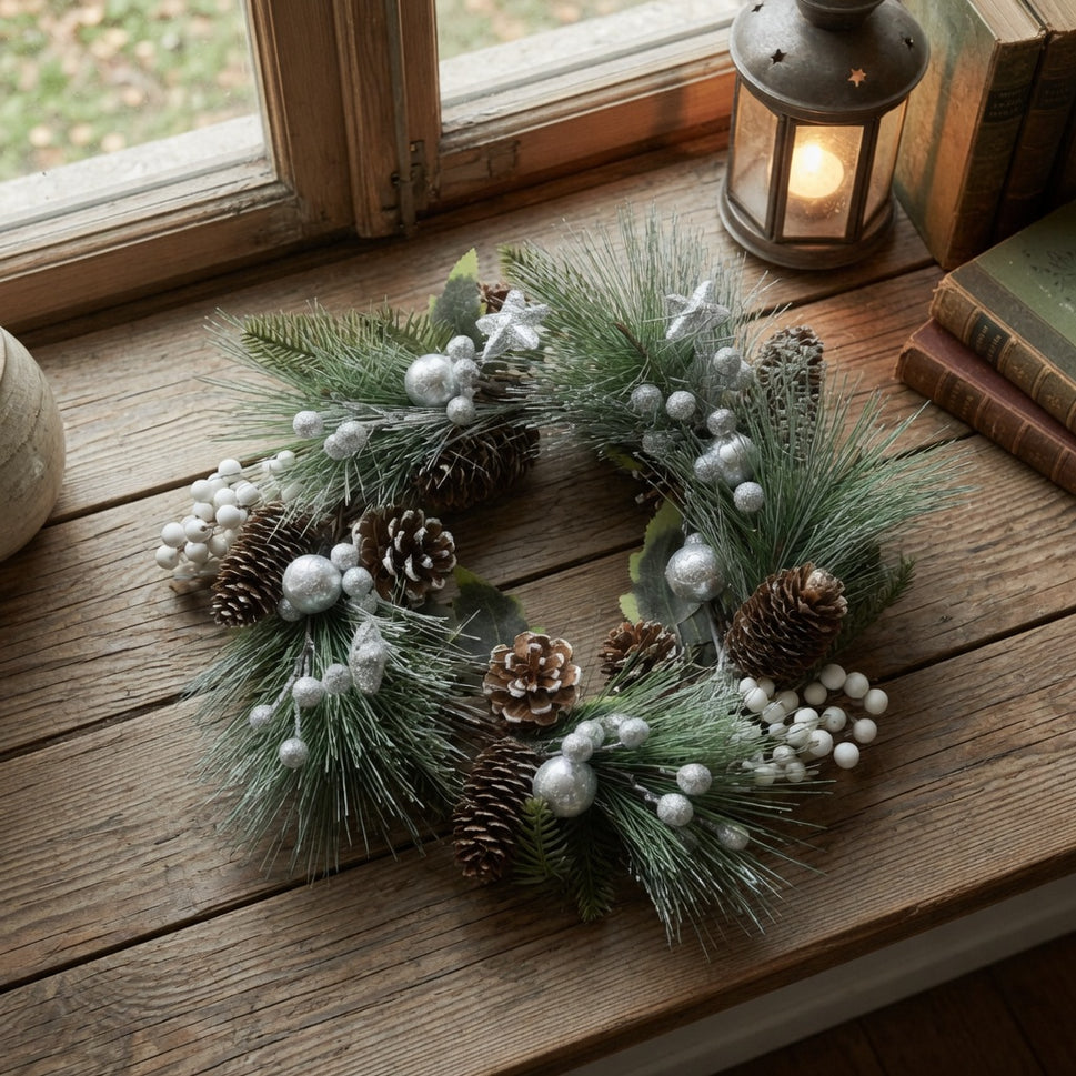 Wintery Frosted Hanging Wreath